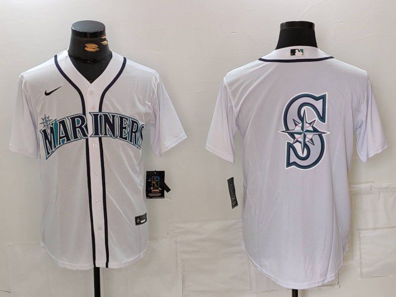 Men Seattle Mariners Blank White Game 2024 Nike MLB Jersey style 3->seattle mariners->MLB Jersey